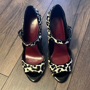 White House black market cow hide heels